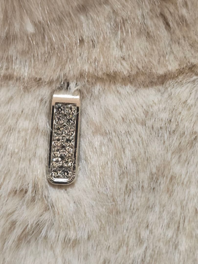 ミンクタッチ フェイクファー ブルゾンベスト ベージュ