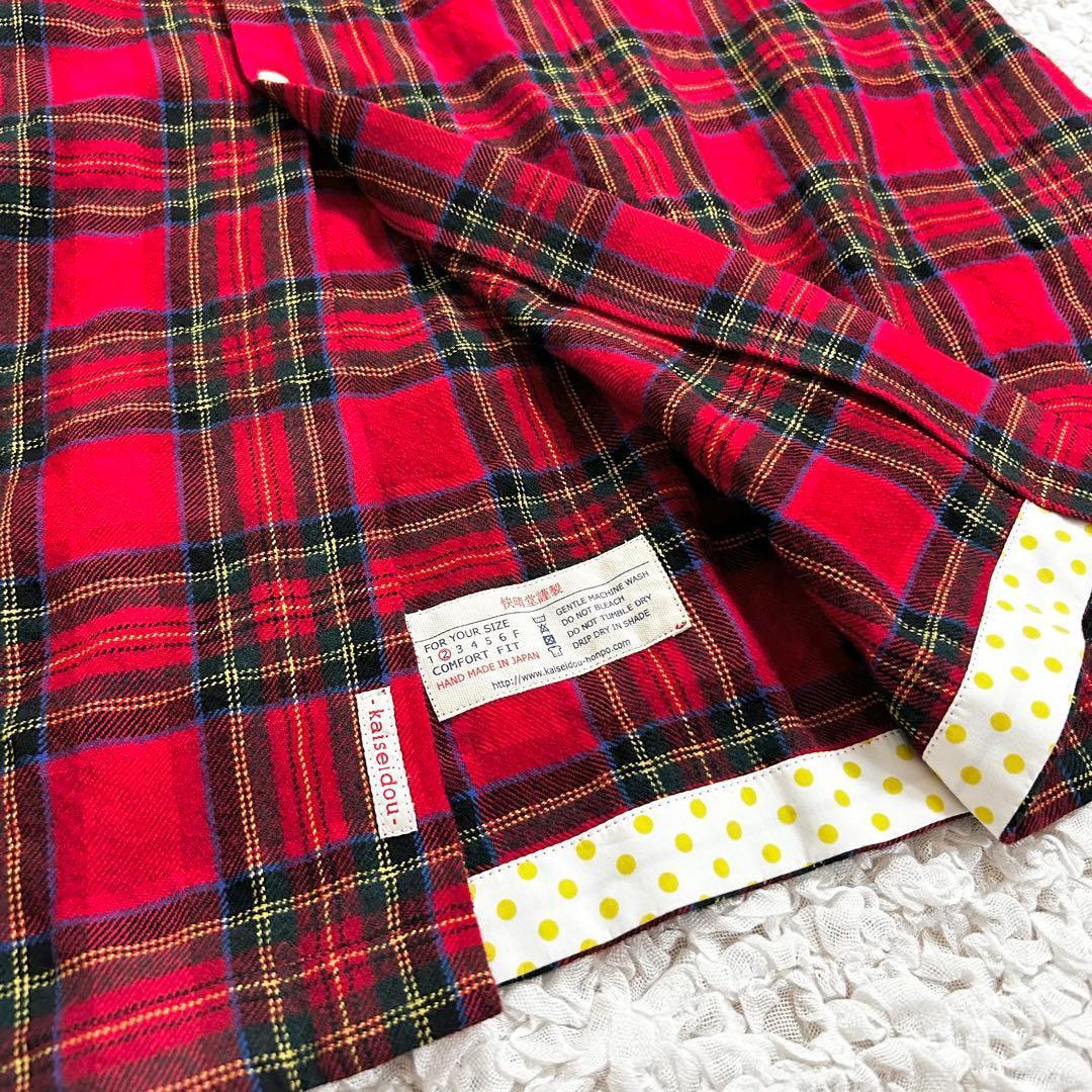 快晴堂　カイセイドウ　タータンチェック切替ワンピース　日本製