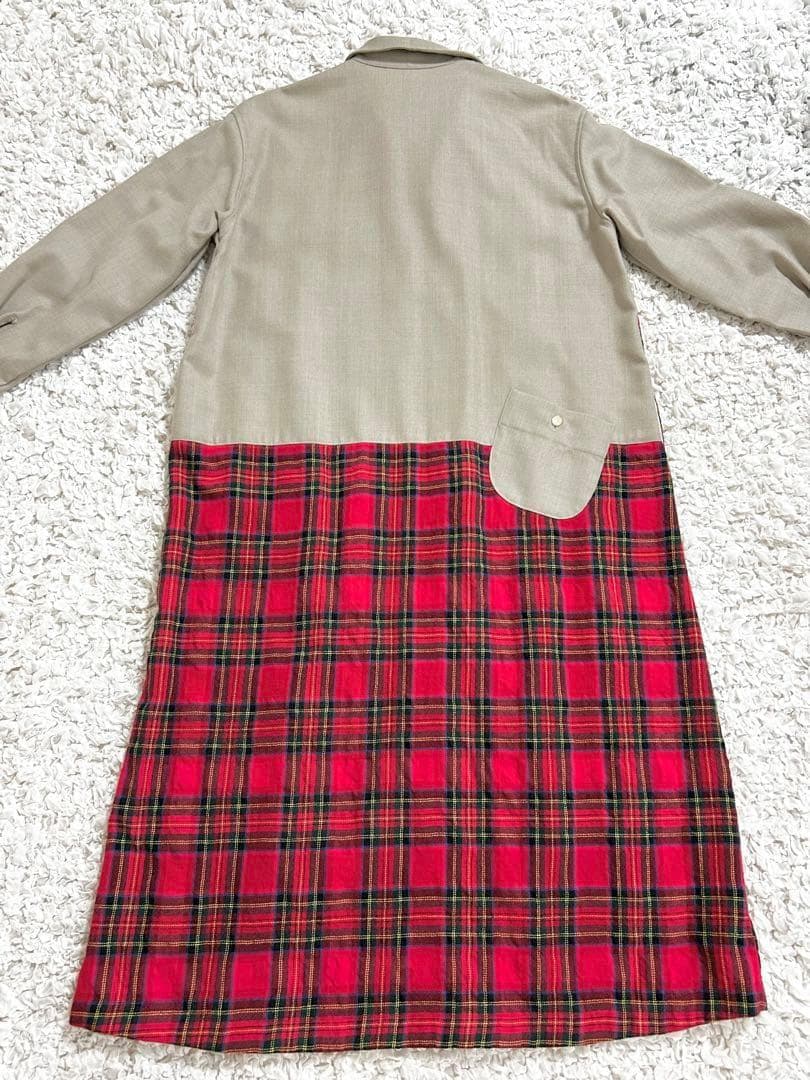 快晴堂　カイセイドウ　タータンチェック切替ワンピース　日本製