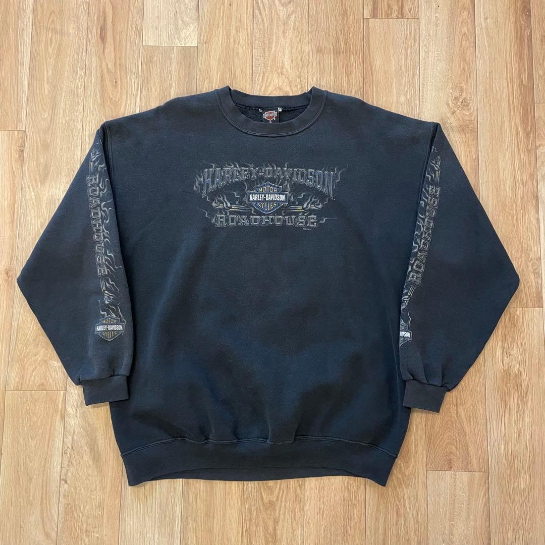 00's USA製 ハーレーダビッドソン スウェット 黒 XL