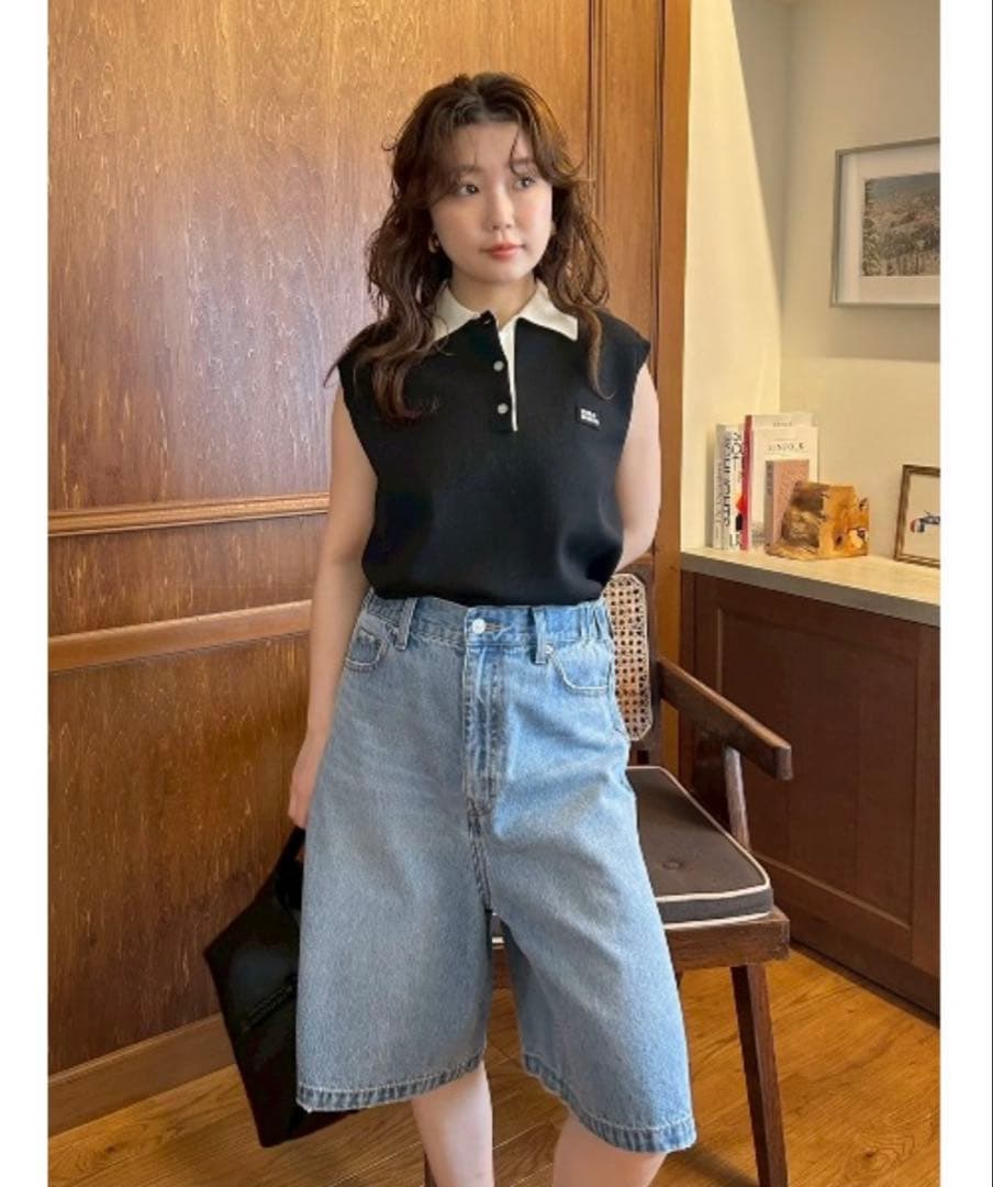 スリーブレスドライタッチポロニット