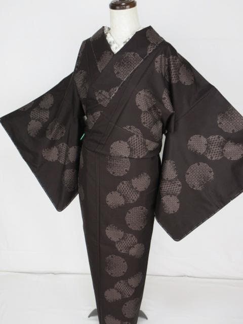 新古品！東京ますいわ屋＊純泥染＊７マルキ＊本場大島紬＊着物＊１６５ｃｍ＊裄６８