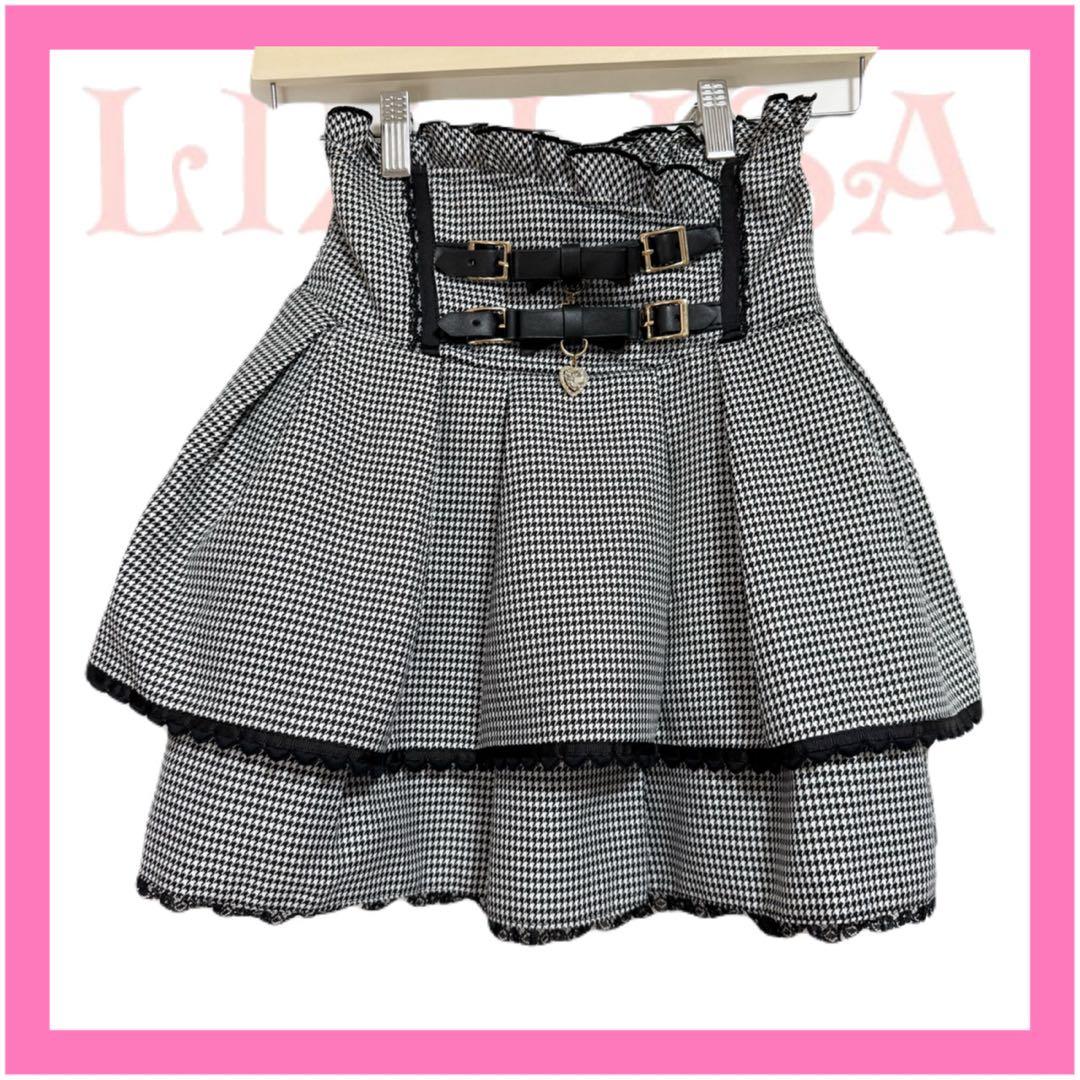 未使用品　LIZLISA　リズリサ　2連ベルトスカパン　ブラックチェック