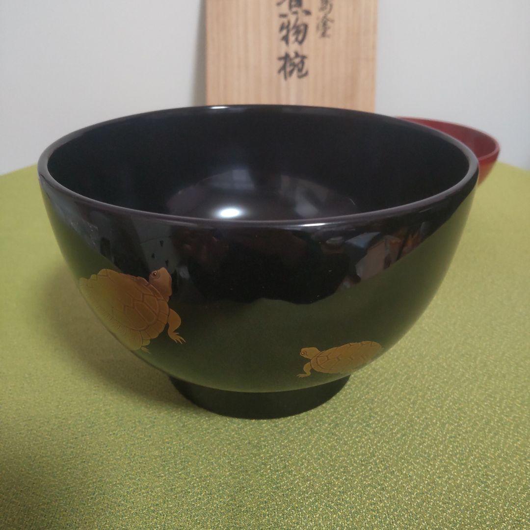 輪島塗 椀 五島屋謹製 うるし 天然木 煮物椀 椀 伝統工芸品 木箱付 鶴 亀