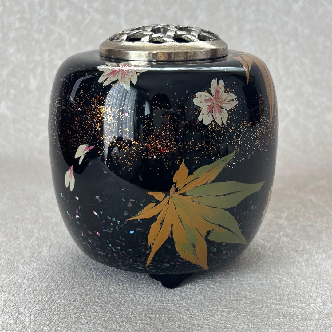 【はやみ】輪島塗 飾香炉 秀峰作 「春秋」