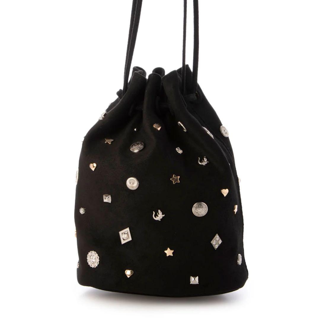 カカトゥ kakatoo / スエード調スタッズドロストバッグ ブラック