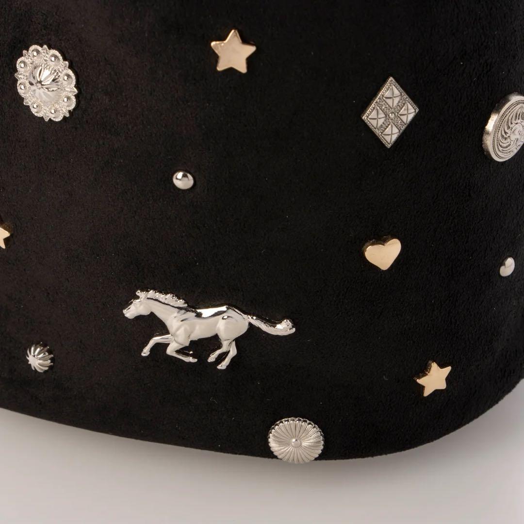 カカトゥ kakatoo / スエード調スタッズドロストバッグ ブラック