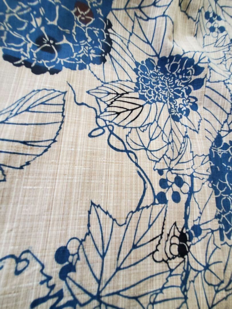 【ちょっと訳あり】【竺仙】【新品】浴衣　奥州小紋　紫陽花