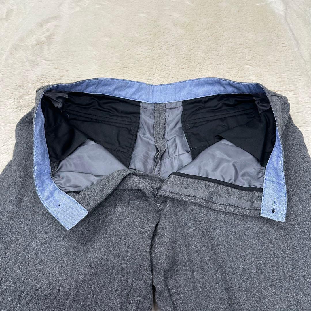 ✨美品✨ビームスプラス 2プリーツ テーパード フランネル パンツ グレー XL