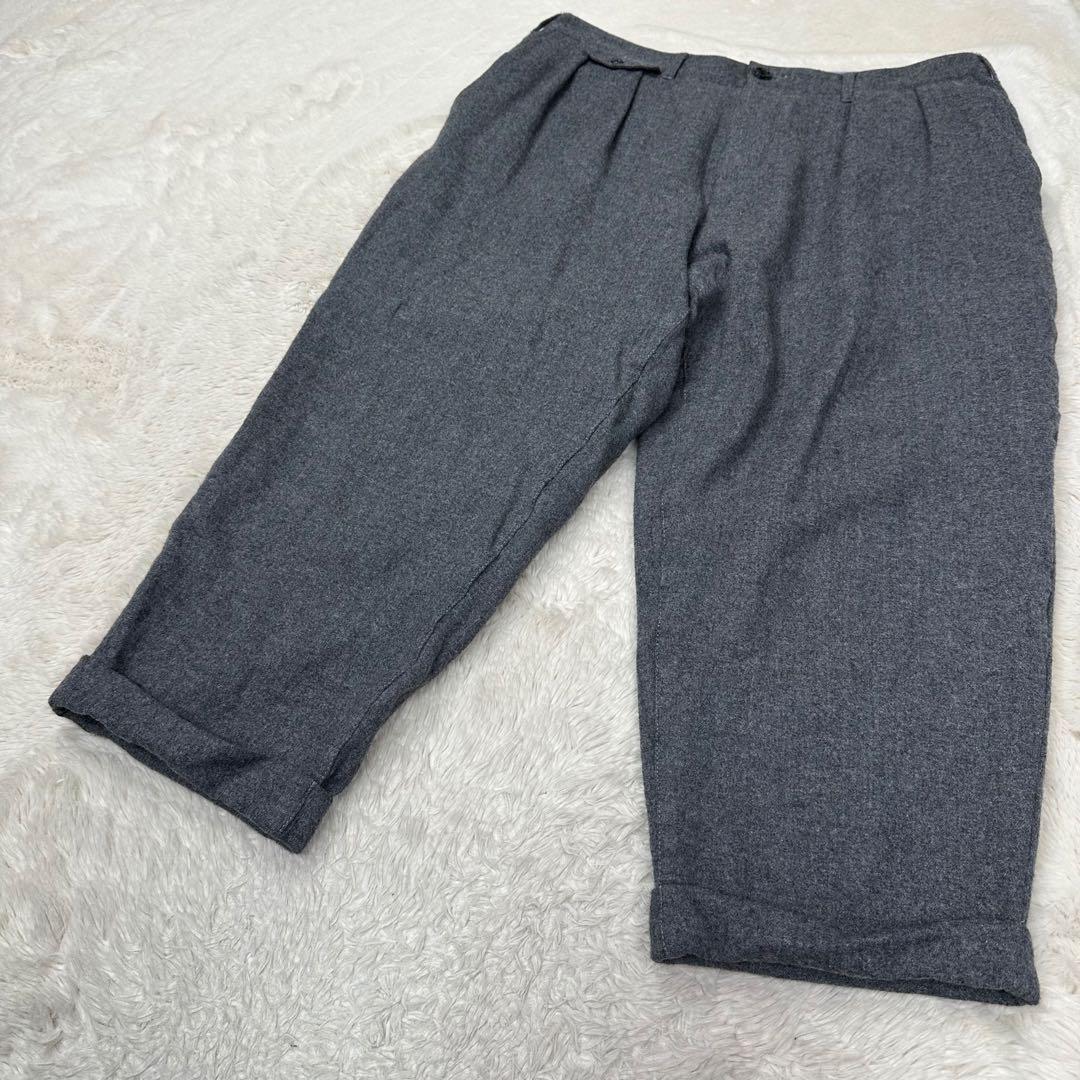 ✨美品✨ビームスプラス 2プリーツ テーパード フランネル パンツ グレー XL