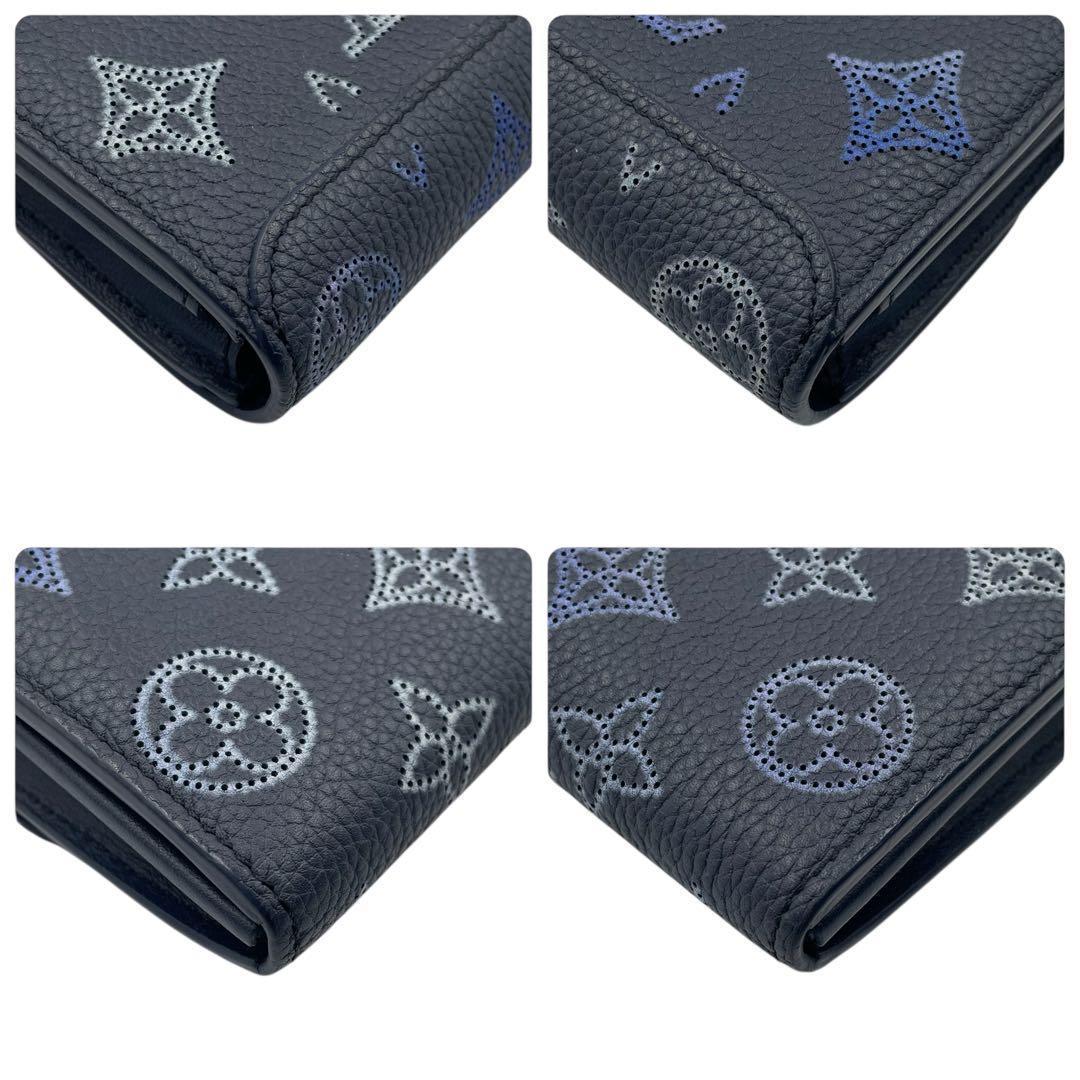 《超美品》 ルイヴィトン マヒナ フライトモード ポルトフォイユイリス ネイビー