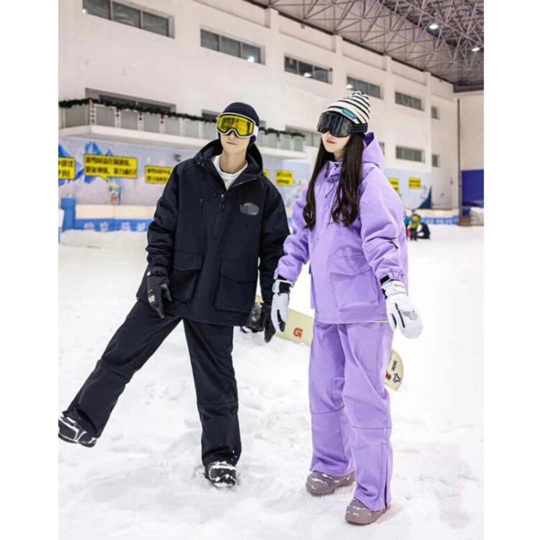 スノーボードウェア 紫 パープル 上下 セットアップ 韓国