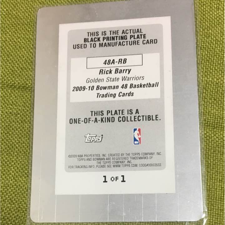 NBA リック バリー 1 of 1 auto 一枚限定　ワンオブワン　1/1