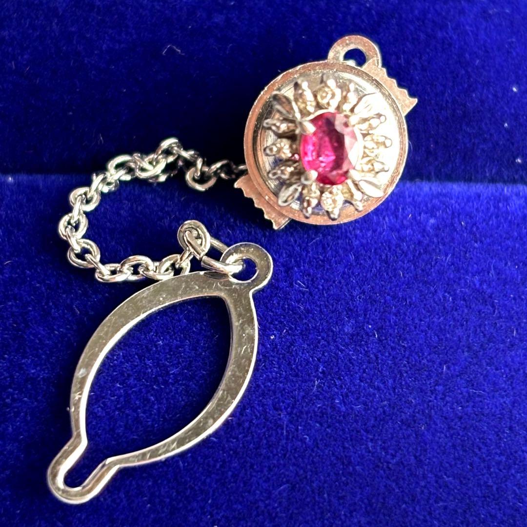 pt900 プラチナ900 ダイヤモンド　ルビー　ネクタイピン　ピンバッジ