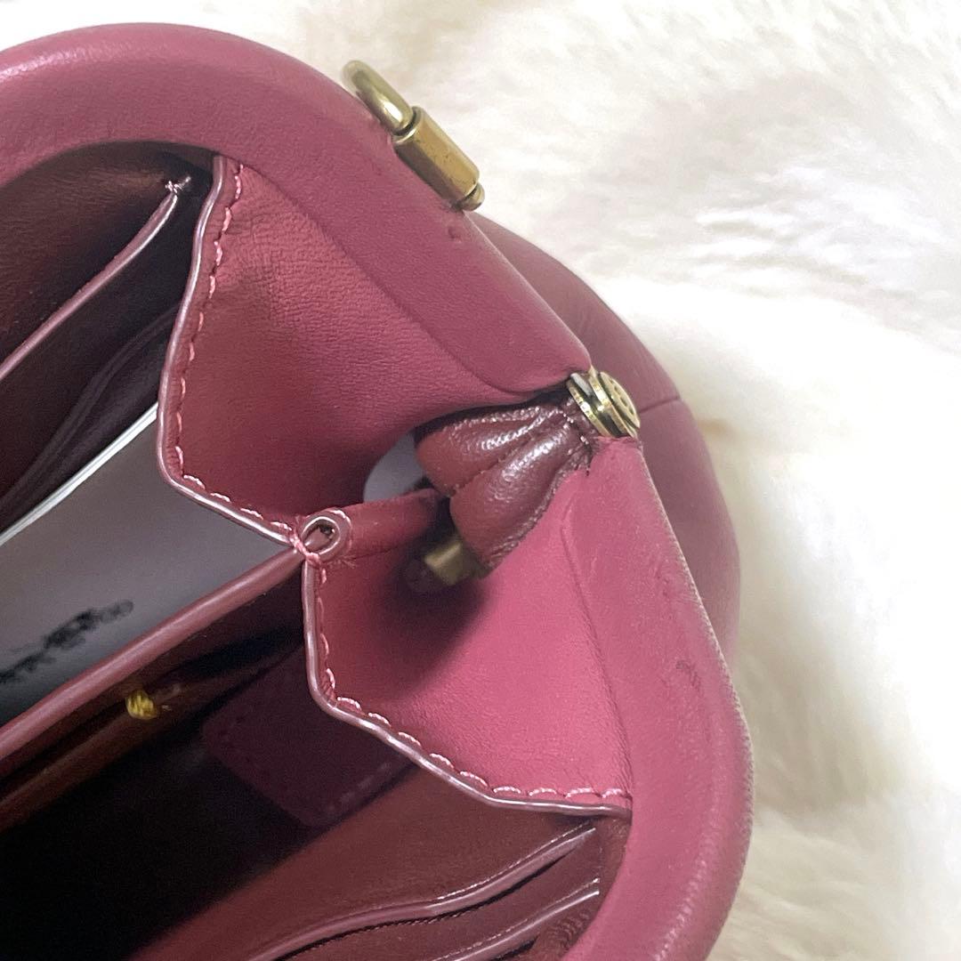 【激カワ】美品 COACH コーチ がま口 ミニ財布 ピンク ケース