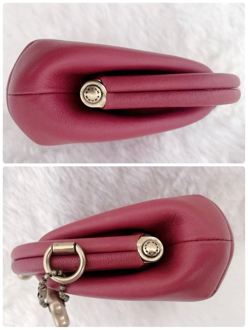 【激カワ】美品 COACH コーチ がま口 ミニ財布 ピンク ケース