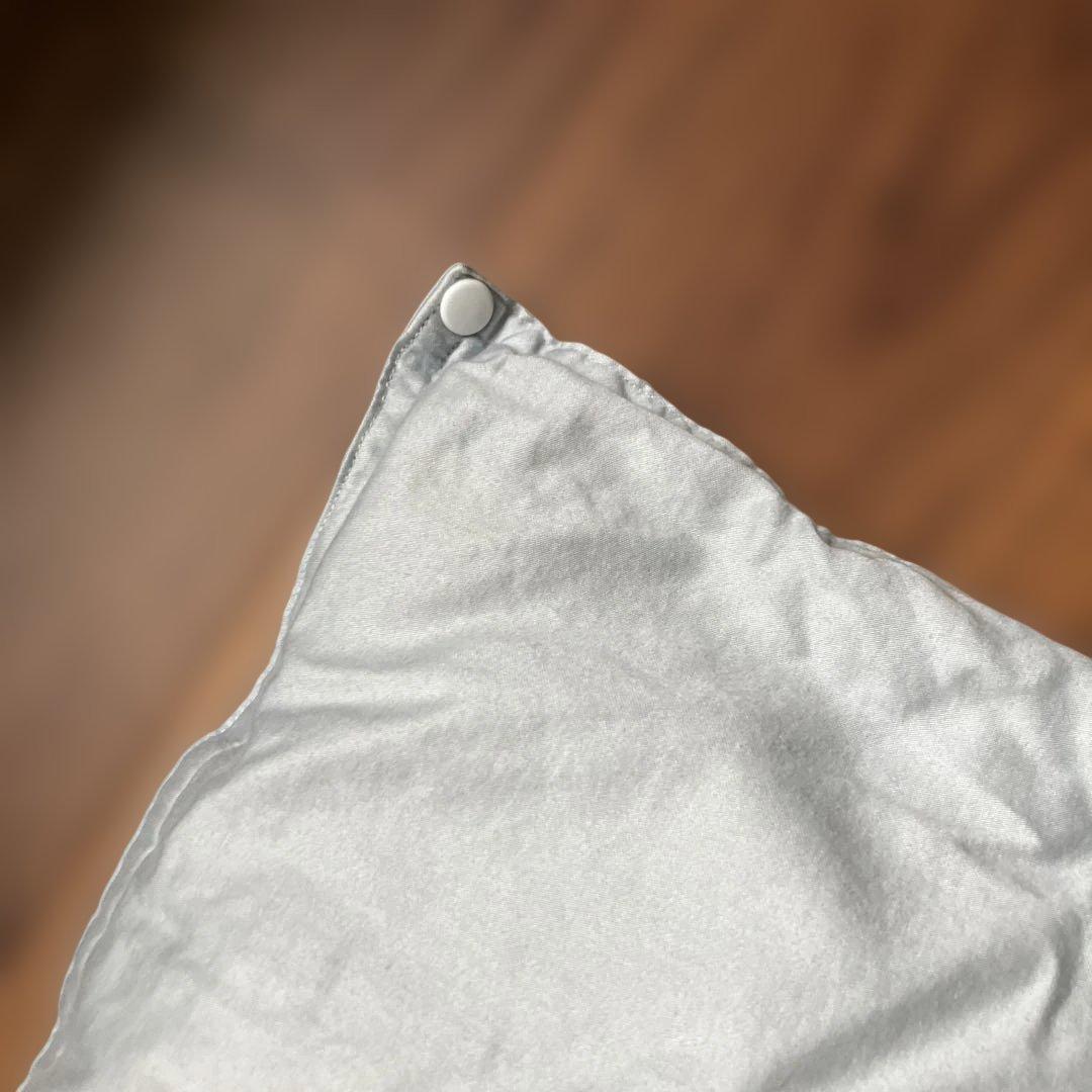 西川リビング ダウン 掛け布団 1/2枚 合わせ布団 シングル スナップボタン