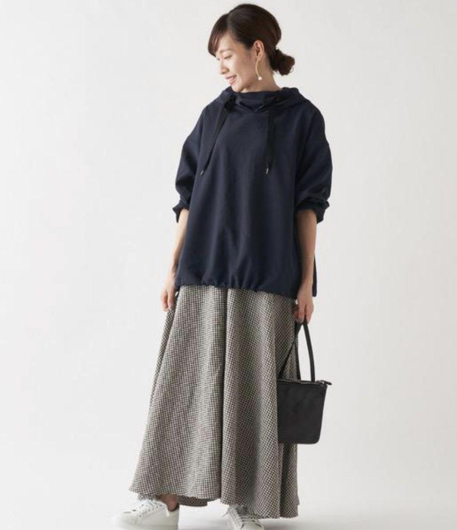 【なあ様】ビアズリー　パーカープルオーバー　ネイビー