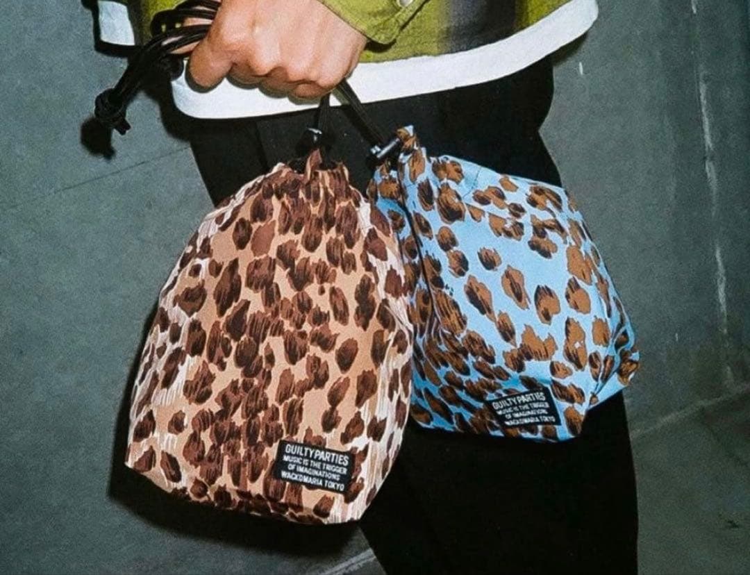バッグ WACKOMARIA 25fw LEOPARD DRAWSTRING BAG 1