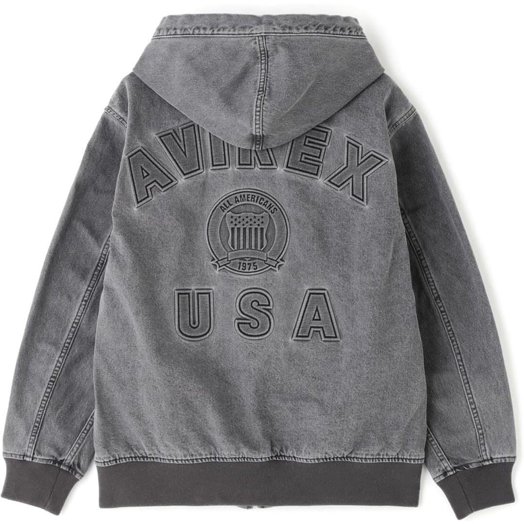 週末特価‼️まとめ買い対応‼️AVIREXデニムシグネチャーロゴパーカー