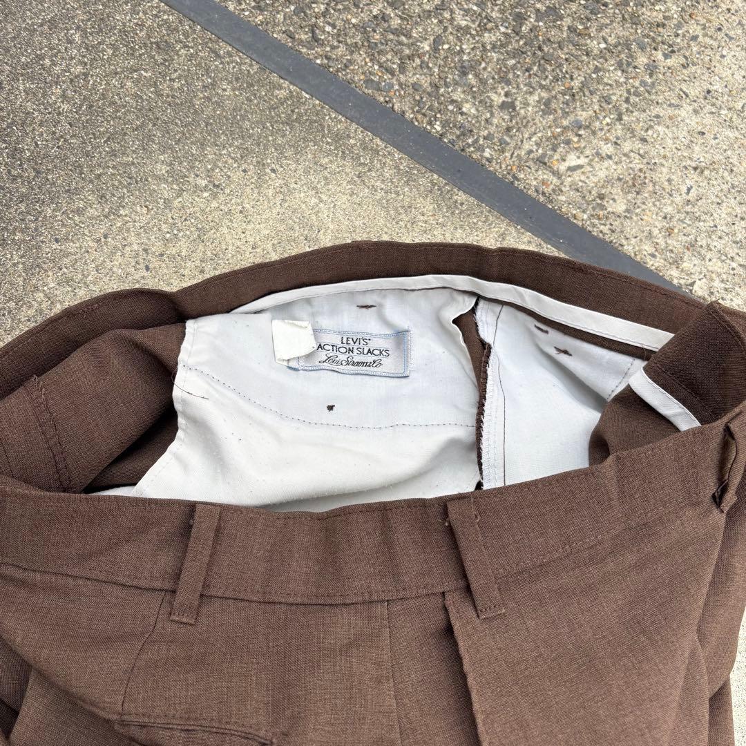 【USA製】80s Levi's アクションスラックス ブラウン