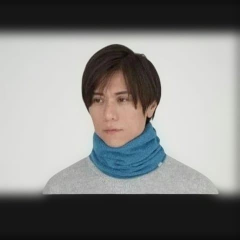 エルアルト カシミヤネックウォーマー 杢ブルー