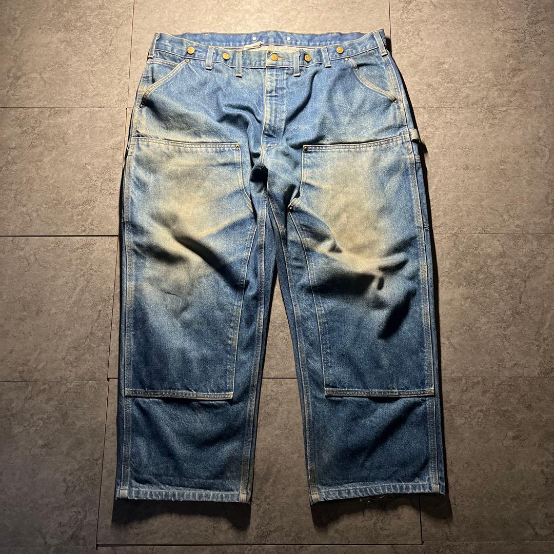 希少 鬼フェード carhartt ダブルニー デニムパンツ w40 送料無料