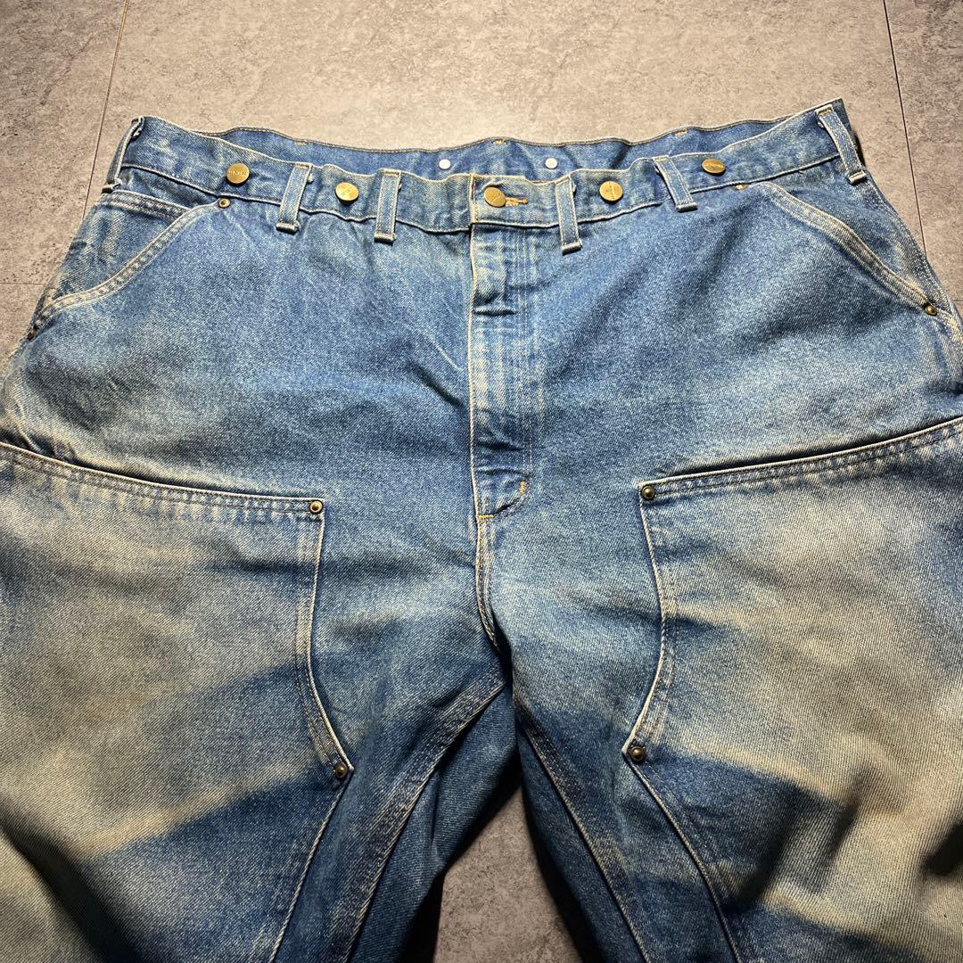 希少 鬼フェード carhartt ダブルニー デニムパンツ w40 送料無料