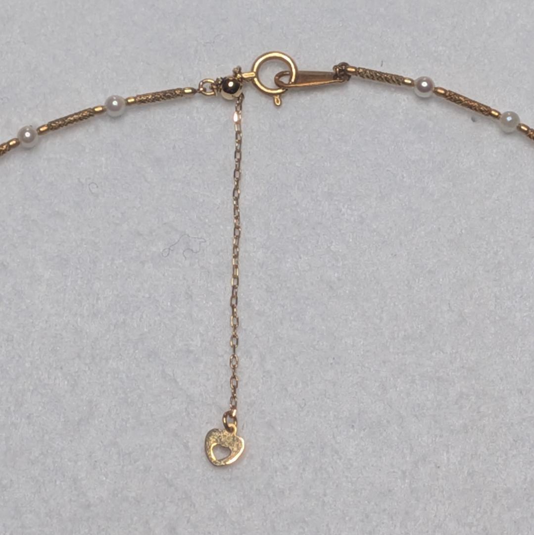 K18YG アコヤベビーパール ステーション オメガネックレス