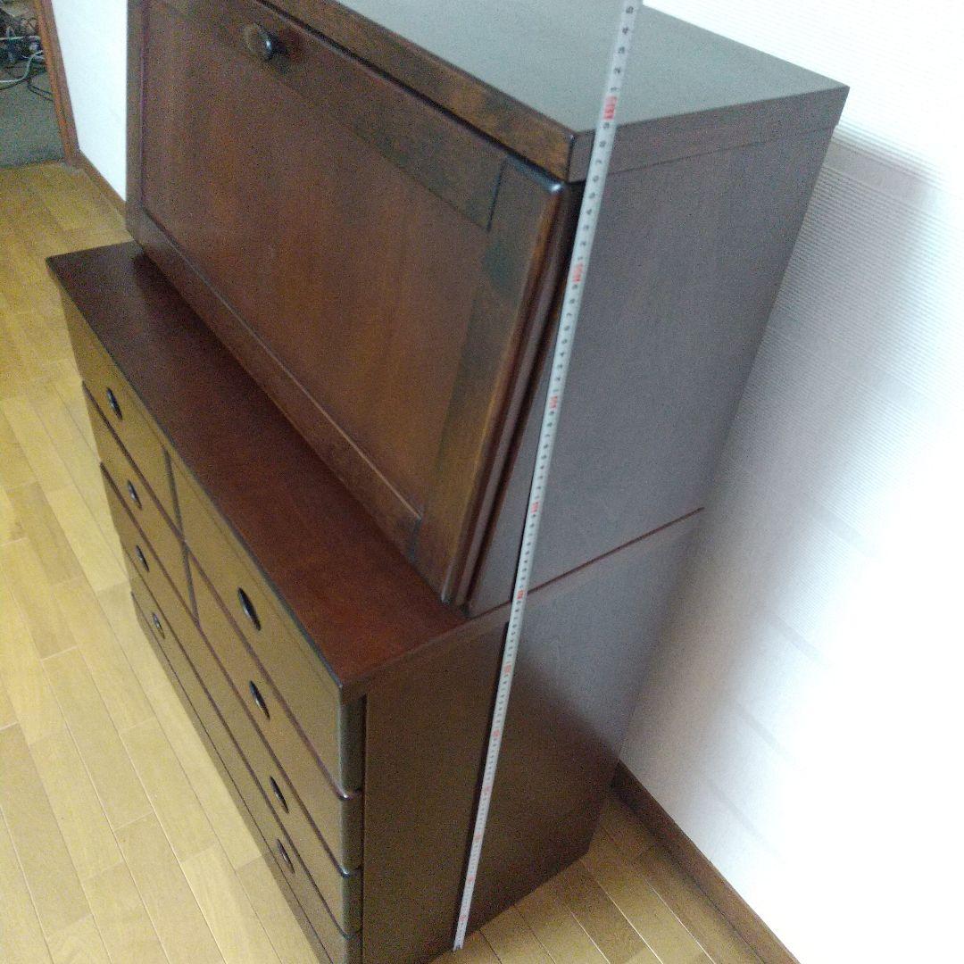 ライティングビューロー 天然木 引き出し 机 収納 折り畳み