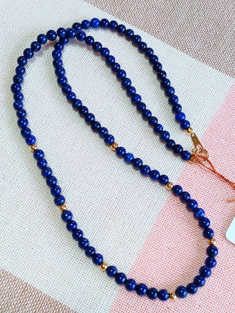 新作 未使用品 k18 ラピスラズリ ネックレス