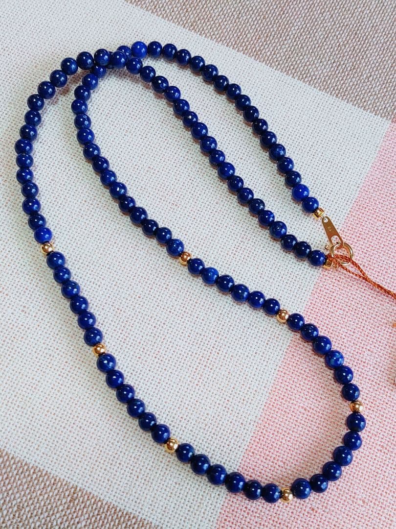 新作 未使用品 k18 ラピスラズリ ネックレス