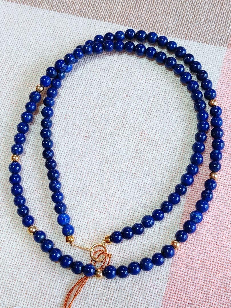 新作 未使用品 k18 ラピスラズリ ネックレス