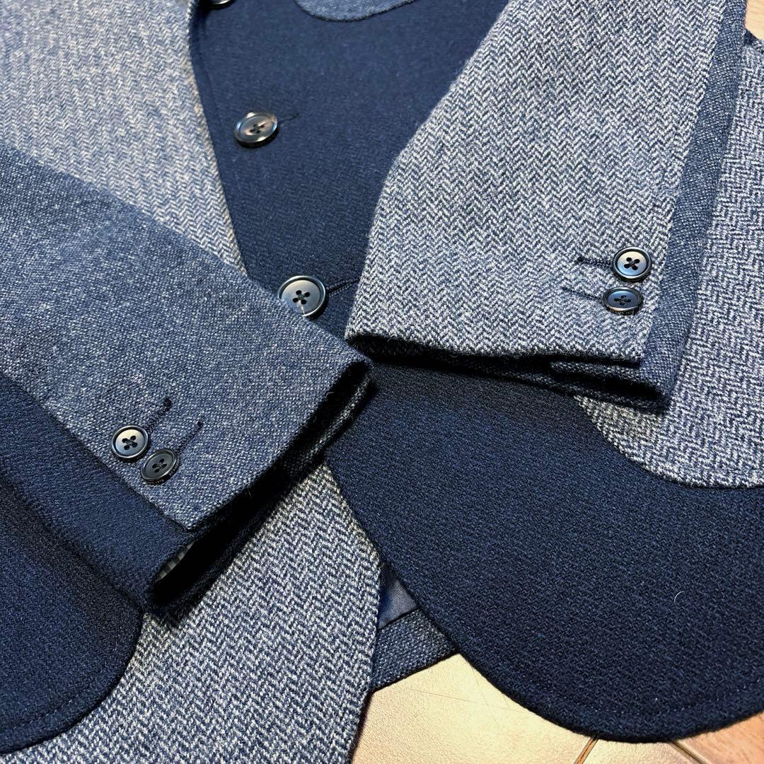 美品。BEAMS ヘリンボーン クレイジーパターン テーラードジャケット M