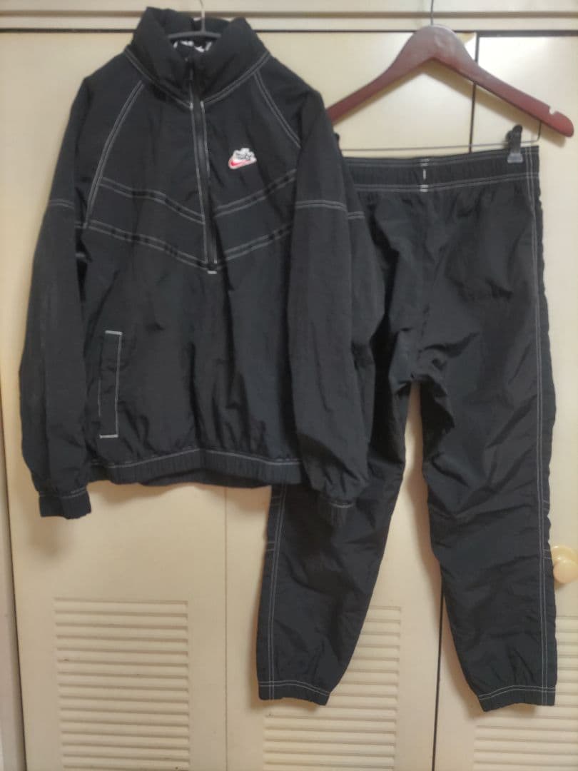 【美品】NIKE ナイキ ナイロンアノラック ハーフジップ セットアップ上下L