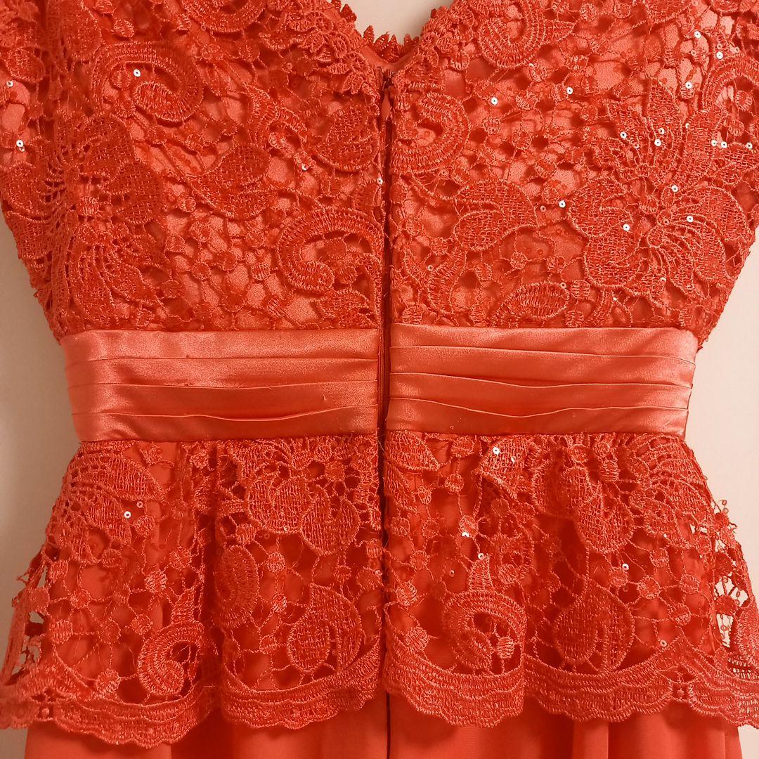 フレア　スパンコール　ロングドレス