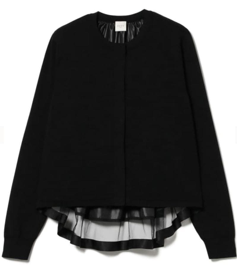 レディース バック タフタ カーディガン