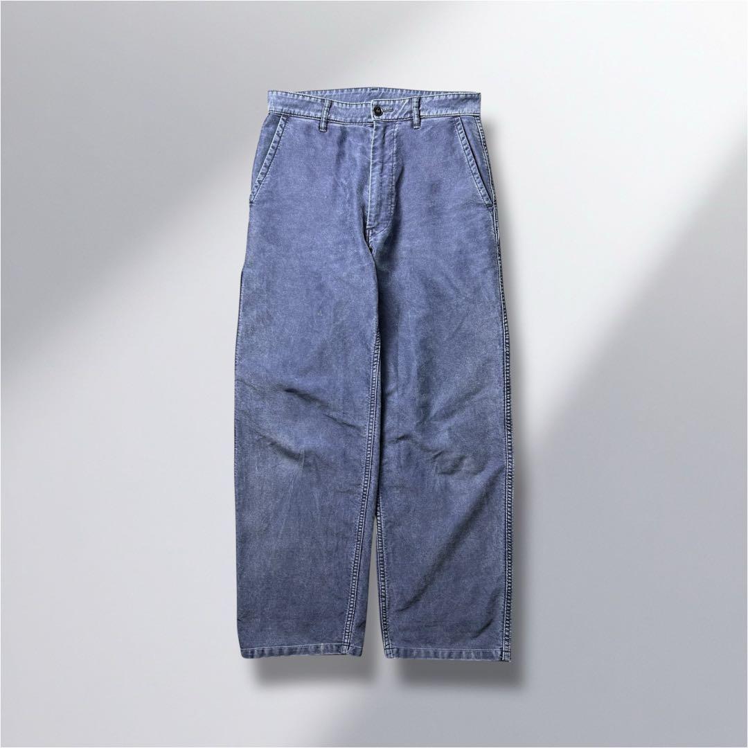 DANTON モールスキン ワークパンツ フランス製　38 ナス紺　経年変化