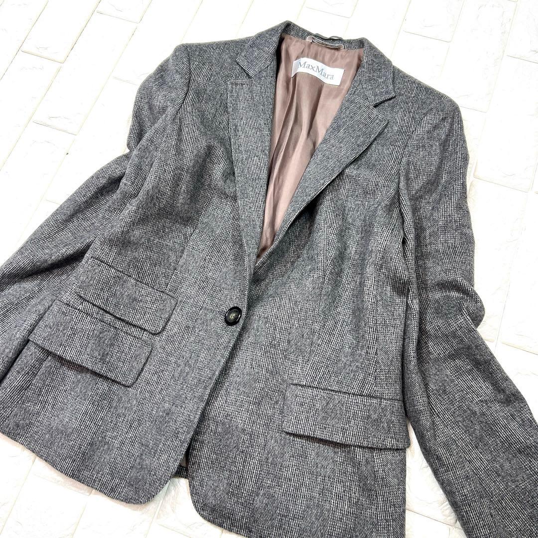 MaxMara マックスマーラ 白タグ アンゴラ混 テーラードジャケット