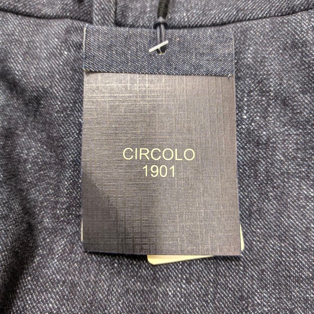 【タグ付き/美品】チルコロ ノータック スラックス ジャージー デニムプリント