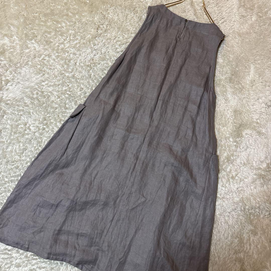 美品＊根々　ネネ　リネンワンピース　麻100 高級　日本製　洗濯可　石見銀山