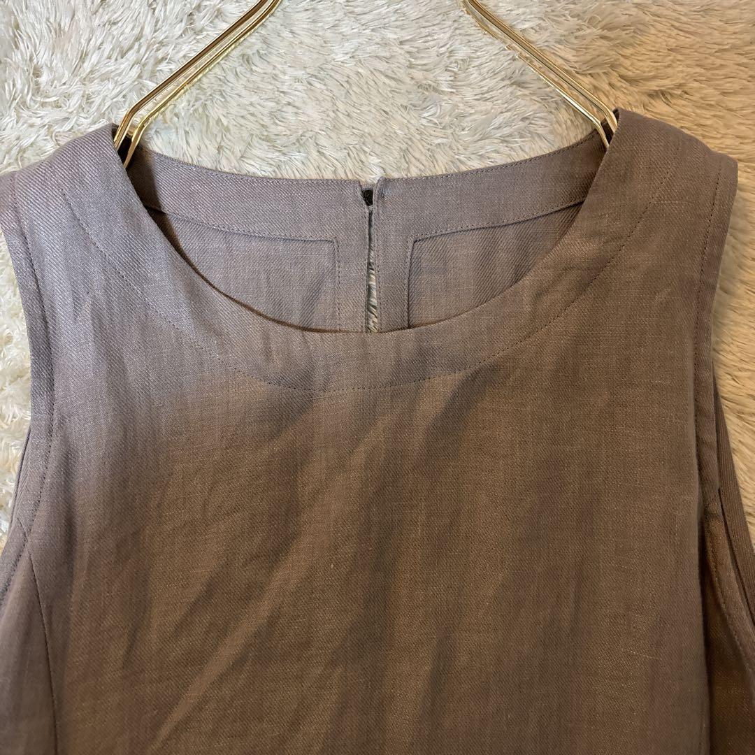 美品＊根々　ネネ　リネンワンピース　麻100 高級　日本製　洗濯可　石見銀山