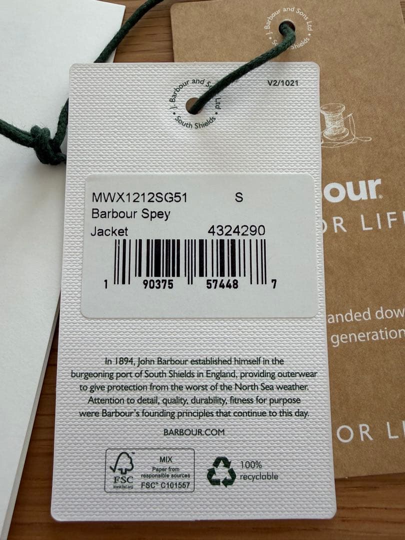 Barbour spey バブアー スペイ ワックス S MWX1212