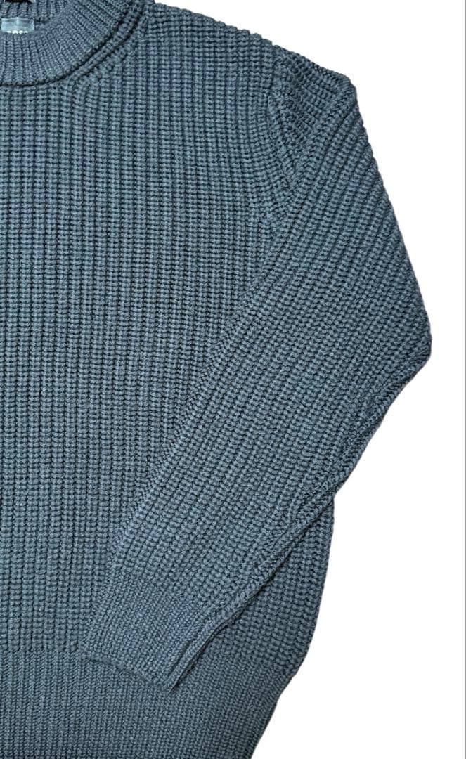 【美品】HUGO BOSS リブニット イタリア製糸 ダークネイビー Lサイズ