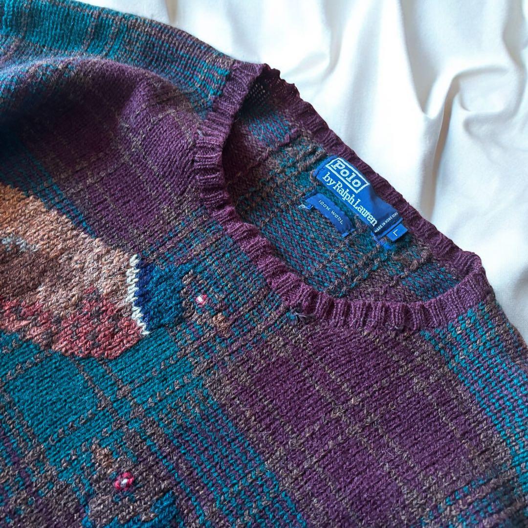 ✨希少✨ラルフローレン　ニット 鳩 鳥 刺繍 アニマル 90's ウール