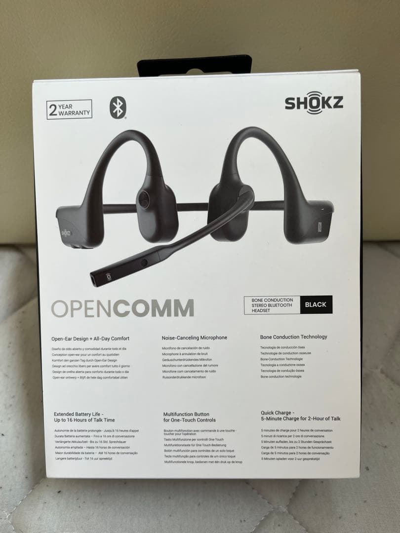 8/9までの出品！ SHOKZ OPENCOMM 骨伝導ヘッドセット ブラック