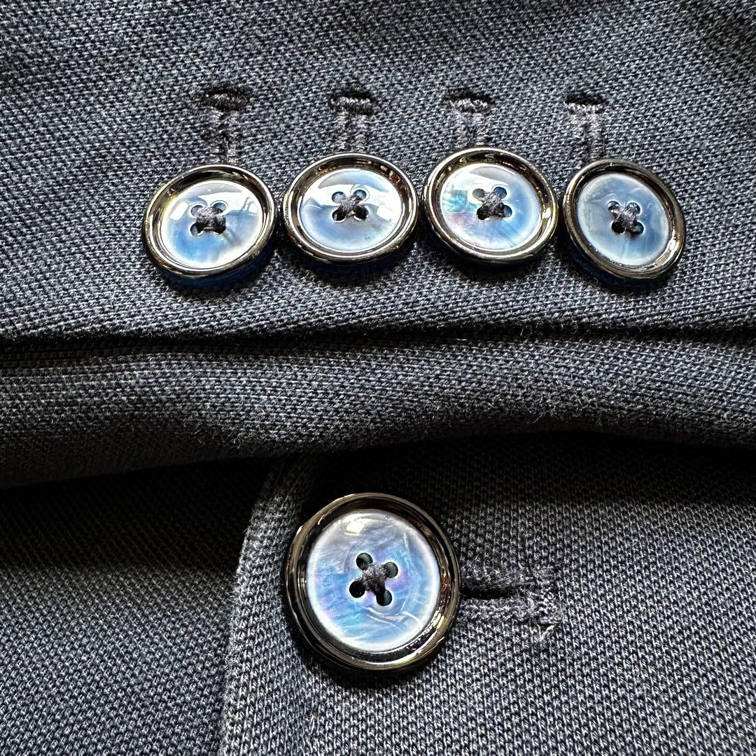 XL相当◎チルコロ 鹿の子 ジャージージャケット コットンピケ 紺 50 現行品