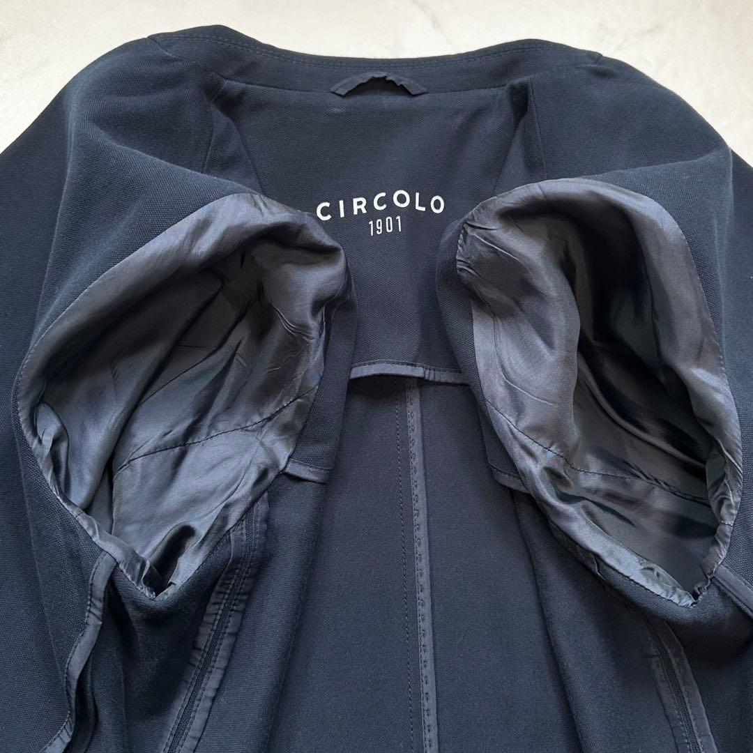 XL相当◎チルコロ 鹿の子 ジャージージャケット コットンピケ 紺 50 現行品