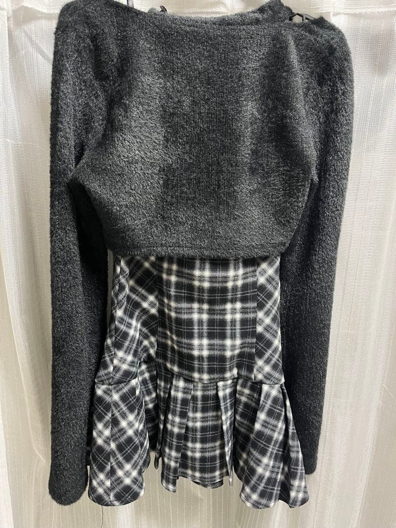 bunnylis ファーボレロ×チェックミニワンピ