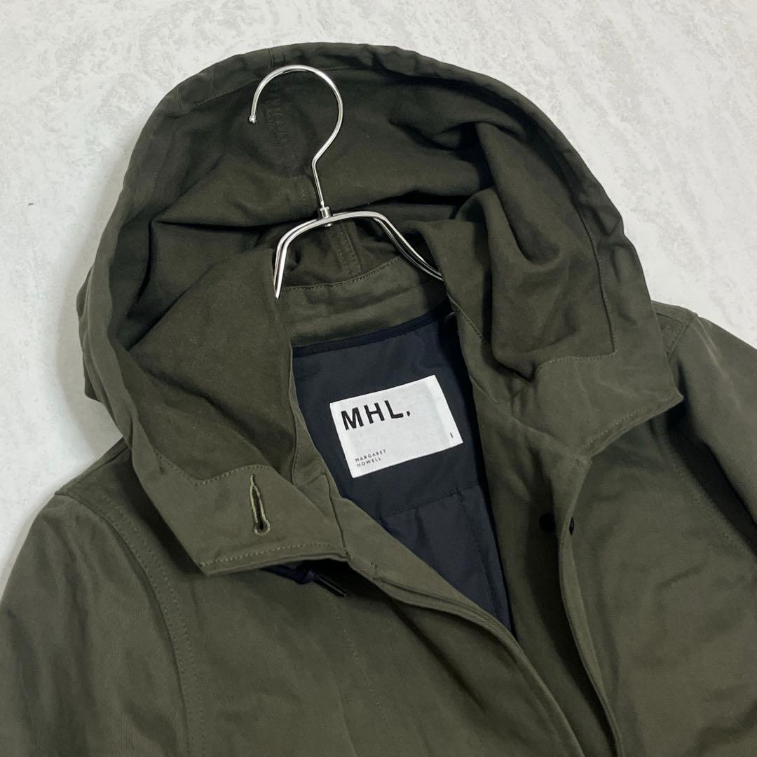 美品『 MHL.』 モッズコート/ライナー取外し/比翼仕立て/オリーブ/春秋冬